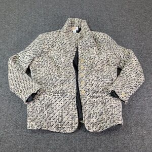 Talbots Cream and Black Tweed Blazer Size 8